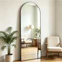 Elemango Arch Full Length Mirror 56"x16", White Arched Floor Mirror for Bedroom, Modern Wall Mirror for Leaning or Hanging, Decor for Living Room, Hallway