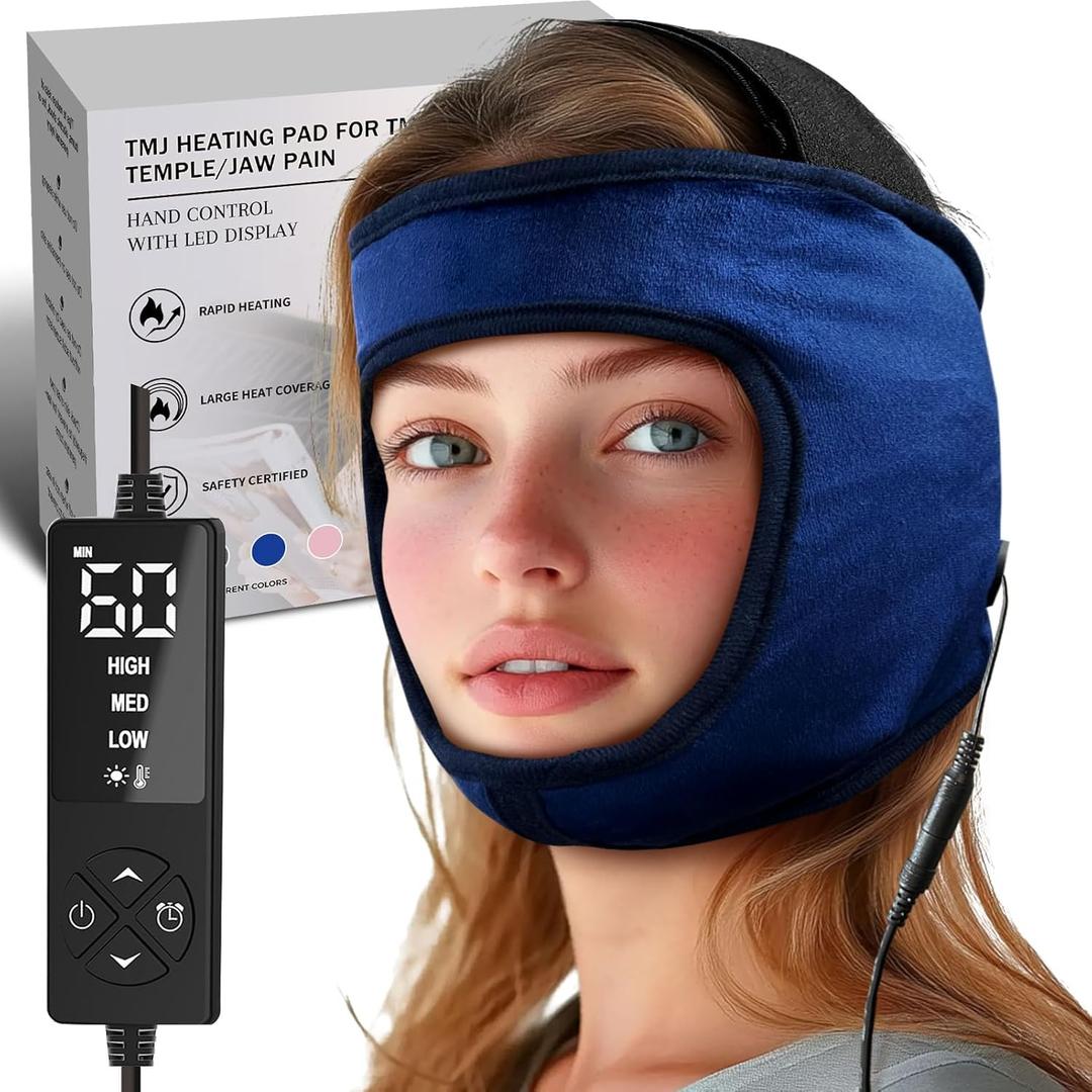 TMJ Relief Products, Face Heating Pad for Jaw Pain, Hot Therapy for Chin, Cheek, and Temple Pain, Tension Headache Relief