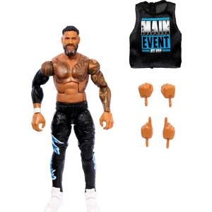 Mattel WWE Top Picks Elite Action Figure & Accessories Set, Jey USO 6-inch Collectible with Swappable Hands, Ring Gear & 25 Articulation Points