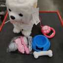 Samoyed Walking Barking Dog for Kids Interactive Musical Puppy Robot Repeats What You Say, Realistic Licking Tongue Wagging Tail Remote Control Toddler Toys for Girls and Boys Birthday Gifts