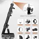 Professional Ring Light Wall Mount, 44.5" Adjustable Boom Arm Stand for Photography Lighting Studio, Triangle Camera Wall Mounting with Heavy-Duty 3kg Capacity, Ideal for Salon, Tattoo & Barber Shop
