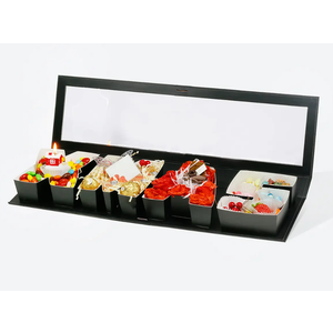 Dunzoom 8 Pack Xmas Letter Boxes for Christmas Gift Wrapping Xmas Letter Shaped Empty Flower Gift Box Fillable Christmas Party Favors Candy Presents Packaging(Black,Clear Lid)