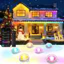 SUNLINKCO RGB+IC Permanent Outdoor Lights, 100Ft Smart Eave Lights, String Lights, IP67 Waterproof for House Garden Christmas Decor Birthday Gift with Alexa, Google Assistant APP/ Remote Control