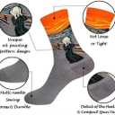 Chalier 5 Pairs Womens Fun Famous Painting Patterned Art Socks Cotton, Printed Cool Novelty Funny Socks for Women (XS)