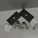 Octagon Glass Crystal Half Dummy Door Knob Matte Black, No-Turning Bifold and Closet Door Knobs,2 Pack