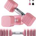 20LB Adjustable Dumbbell Set, 10lb Dumbbells Set of 2, 5 in 1 Free Weights Set, Each 4lb 6lb 8lb 10lb for Women & Men for Home Gym Exercise Workout Strength Training Equipments (Pink)