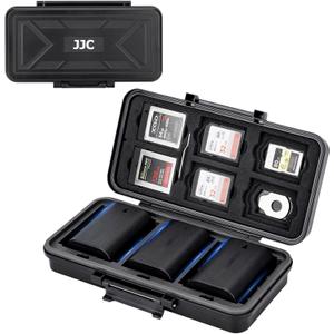 JJC Multi-Function Camera Battery Memory Card Storage Case for 6 SD Card,6 CFexpress Type-B/XQD Cards,5 CFexpress Type-A Cards,8 AA Batteries,3 Camera Batteries Holder Box for LP-E6 NP-FZ100 NPW235