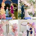 HEMMOTOP Metal Arch Backdrop Stand Set of 2 (7.2ft + 6ft), Wedding Arch Frame, Stable Background Stand with Square Base Ground Nails, for Birthday Party Baby Shower Garland Decoration, Gold