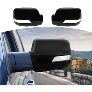 for RAM Sideview Mirror Cover Trim Fit for RAM 2018-Present Black Exterior Accessories 2pcs (Large)