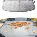 ijuicy Car Front Windshield Sunshade, Multifunctional Car Windshield Cover for Blocking Fallen Leaves and Dust, Four-Season Universal Protective Cover (Silver)