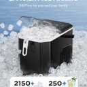 Silonn Countertop Ice Maker, Portable Bullet Ice Machine with Handle, 26 lbs/Day, 9 Ice Cubes in 6 Minutes, Self-Cleaning, Includes Basket & Scoop, for Home Kitchen Camping RV