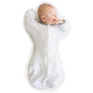 Amazing Baby Transitional Swaddle Sack, Arms Up Half-Length Sleeves & Mitten Cuffs, Swaddle for Newborn Transition to Baby Sleep Sack Wearable Blanket, Small, 0-3 month, 6-14 lb, Sterling Confetti S