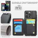Vinich for iPhone 16 Pro Wallet Case with Card Holder, RFID Blocking Credit Slots Kickstand Shockproof Phone Cover Fit for iPhone 16 Pro 6.3" Black