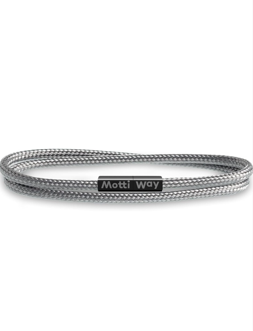 Nautical Durable Black Rope Cord Cuff Unisex Waterproof Bracelet with Magnetic Clasp for Men & Women