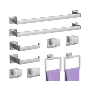 10-Pieces Brushed Nickel Bathroom Accessories Set, 23.6 Inch Bath Towel Bar Set, Stainless Steel Bathroom Hardware Set, Towel Racks for Bathroom Wall Mounted
