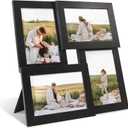 YESKAY 4x6 Collage Picture Frames Set of 1, Multi Family Photo Frame with Real Glass, Displays Four 4x6 Photo, Wall Decor Wall Hanging or Tabletop, Black