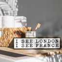 Funny Bathroom Decor Signs, I See London I See France Sign, Restroom Wall Art, Modern Farmhouse Home Decors, Kids Bathroom Decor, Decorative Wooden Table Sign, 17.8x4x1.2 inches