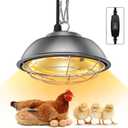350 Watt Heat Lamp for Chickens - Chtoocy Chicken Coop Heater with Carbon Fiber Bulb, 5.2FT Thickened Power Cord & Chicken Heat Lamp with 2 Temperature Adjustable (175/350W) for Chicks, Ducks and Pets
