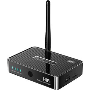 Bluetooth 5.1 Receiver, with NFC, AUX/RCA/U Disk TF Card/MIC Interface, Wireless Audio Adapter for Home Music