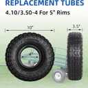 GICOOL 4.10/3.50-4 Replacement Tire and Inner Tube Set, 2 Pack, 10" Heavy Duty Tire and Tube, TR-13 Straight Valve Stem, for Hand Truck Trolley Dolly Garden Wagon Cart Wheel Replacement