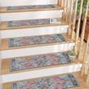 OJIA Non-Slip Stair Treads for Wooden Steps 30"x8" Indoor Stair Runner 15PCS Residue-Free Rubber Backed Carpet Stair Treads Staircase Step Treads Soft Stair Rugs Mats for Kids and Dogs