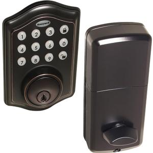 Honeywell Safes & Door Locks - Keyless Entry Door Lock with Smart Electronic Keypad Deadbolt - Easy Installation & 50 Different Pin Codes - Auto Lock - Oil Rubbed Bronze - 2.9 x 2 x 6.2 in - 8712409