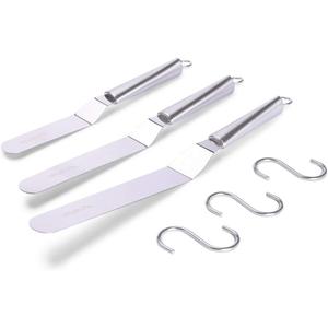 Offset Spatulas Cake Icing Knife 6 8 10 Inch with 3 Metal Hook Angled Cake Frosting Decorating Spatula Set Of 3