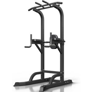 Power Tower Pull Up Bar and Dip Station, Multi-Function Home Gym, Strength Training Fitness Equipment, Height Adjustable (Black-02)