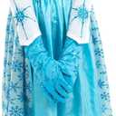 Little Adventures Elbow Length Child Princess Gloves - Machine Washable Costume Accessory (Blue)