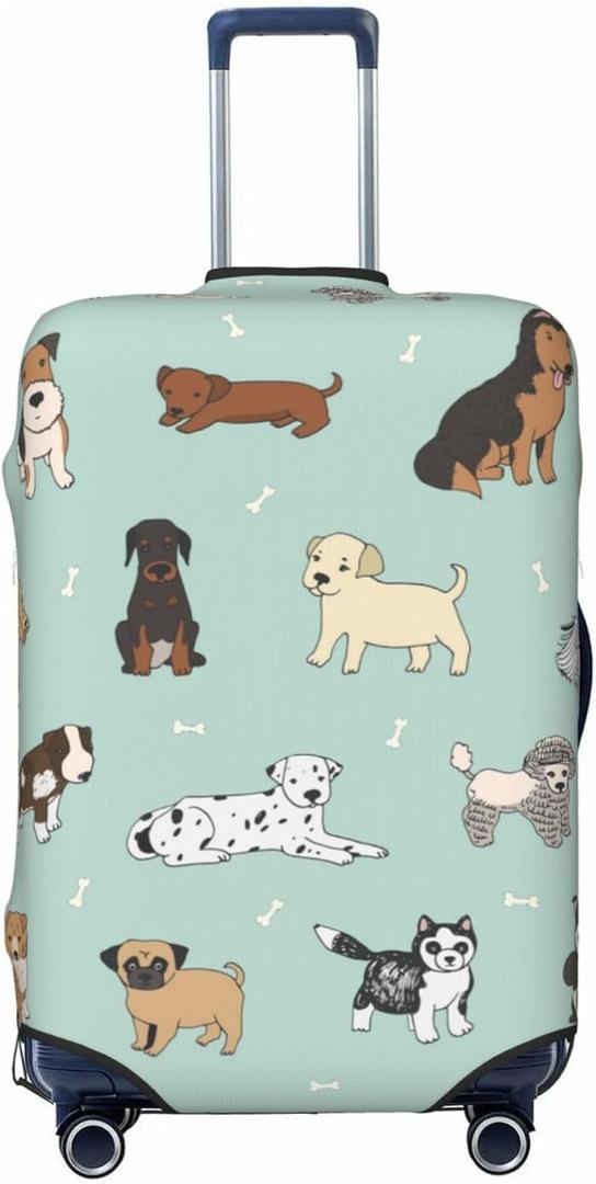 Puppy Dog Cute Animals Luggage Suitcase Covers Elastic Washable Luggage Protector Travel Suitcase Protective Cover For Kid And Adult, S (Fit 18-21 Inch Luggage) (Dog #10)