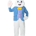 Easter Bunny Costume Adult Rabbit Mascot Head Cute Professional Plus Size Suit Deluxe Cozy Onesie Outfit Party for Men Unisex, Size 3XL