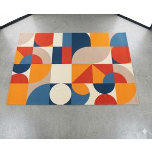 Door Mat Outdoor Mid Century Yellow Orange Grey Blue Abstract Retro Geometric Modern Welcome Mats for Front Door Indoor Entry Doormat Non-Slip Kitchen Rug/Floor Mats for Bathroom/Bedroom 
29x17 Inch
