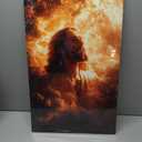 Framed Jesus Canvas Wall Art Jesus Lamb Walking on the Beach Wall Decor Gallery Decoration Unique Print Living Room Bedroom Church Christian Decor 12x16 Inch Ready to Hang