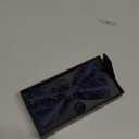 RBOCOTT Paisley Bow Tie and Pocket Sqaure Set with Lapel Pin and Cufflinks for Men (Navy Blue)