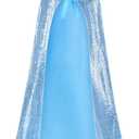 Suhine Mardi Gras Costume Sequins Princess Hooded Cape Costume Shiny Fairy Mermaid Cloaks Cosplay Party God Woman (160 cm, Mainly Silver and Blue)