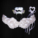 Angel Wings, Light Up Angel Wings and Halos with LED Lights, White Angel Wings Costume