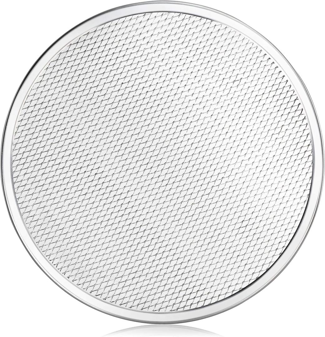 New Star Foodservice 50950 Restaurant-Grade Aluminum Pizza Baking Screen, Seamless, 12-Inch, Pack of 6 (Silver)