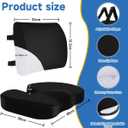 Wheelchair Cushion Set, Pressure Relief Seat Cushion with Lumbar Support, U-Shaped Design for Tailbone Comfort, Non-Slip Adjustable Straps, Breathable Removable Cover for Wheelchair Office Chair Car