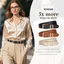 VONMELLI 3 Pack Women's Belts for Jeans Pants Fashion Gold Buckle Ladies Dress Belt
