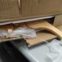 SK Designs Foldable Toddler Tower with Cup Holder - Kitchen Learning Stool Helper, Montessori Kids Standing Tower for Counter, Collapsible, Adjustable Baby Step Stool with Safety Net for Bathroom Sink