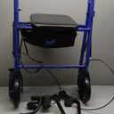 Medline Steel Rollator Walker for Adult Mobility Impairment, Blue, 350 lb. Weight Capacity, 8 Wheels, Foldable, Adjustable Handles, Rolling Walker for Seniors