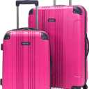 Kenneth Cole REACTION Out of Bounds Lightweight Hardshell 4-Wheel Spinner Luggage, Magenta, 2-Piece Set (20" & 28")