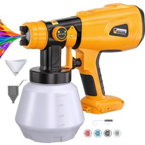DTEZTECH Paint Sprayer for Dewalt 20V MAX Battery, Cordless HVLP Handheld Spray Paint Gun, 200W Brushless Motor with Copper Nozzle, Adjustable Flow for Walls, Cabinets, Furniture & Fences (Tool Only)