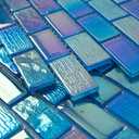 Glass Mosaic Tile Backsplash Fantasy Blue 12 x 12 Inch Glossy Pool Glass Tile for Swimming Kitchen Bathroom Shower Waterline Fountain Spa Wall (5-Pack, 5 sq.ft.)