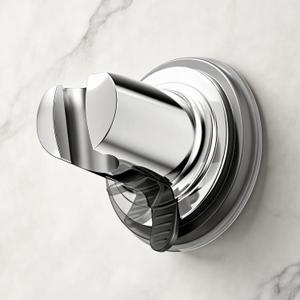 Handheld Shower Head Holder Suction, Removable No Drill Shower Wand Bracket Wall Mount, Vacuum Suction Cup Showerhead Holder Adhesive (1, Chrome)