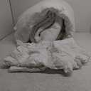 Linen Drip 3 PC Pinch Pleated Corners Ruffle Frilled Comforter Set (1 Comforter + 2 Ruffle PillowShams) with 4 Corner Tabs 100% Cotton 500 GSM Fill Power Super King (98x108) White Quilted Set