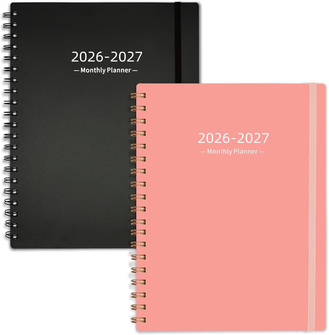 2026-2027 Monthly Planner (7.6'' x 9.6''), from Jan 2026-Jun 2027, 18 Months Calendar 2026 Planner, Agenda Book with Tabs & Pocket, Black
