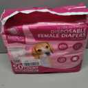 American Kennel Club Female Dog Wrap, Disposable Diapers with Wetness Indicator, Small, 50 Count