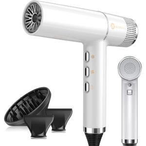 slopehill Hair Dryer with Unique Brushless Motor | Intelligent Fault Diagnosis | Innovative Microfilter | Oxy Active Technology | Led Display (White)