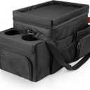 Waterproof Car Organizer with Lid, Car Cooler Bag with Cup Holder and Tissue Box (Large)